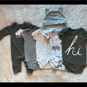 Carter’s sleeper and onesie nb